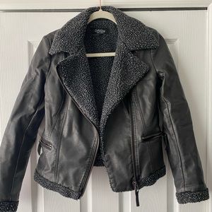 Black faux leather jacket, size s